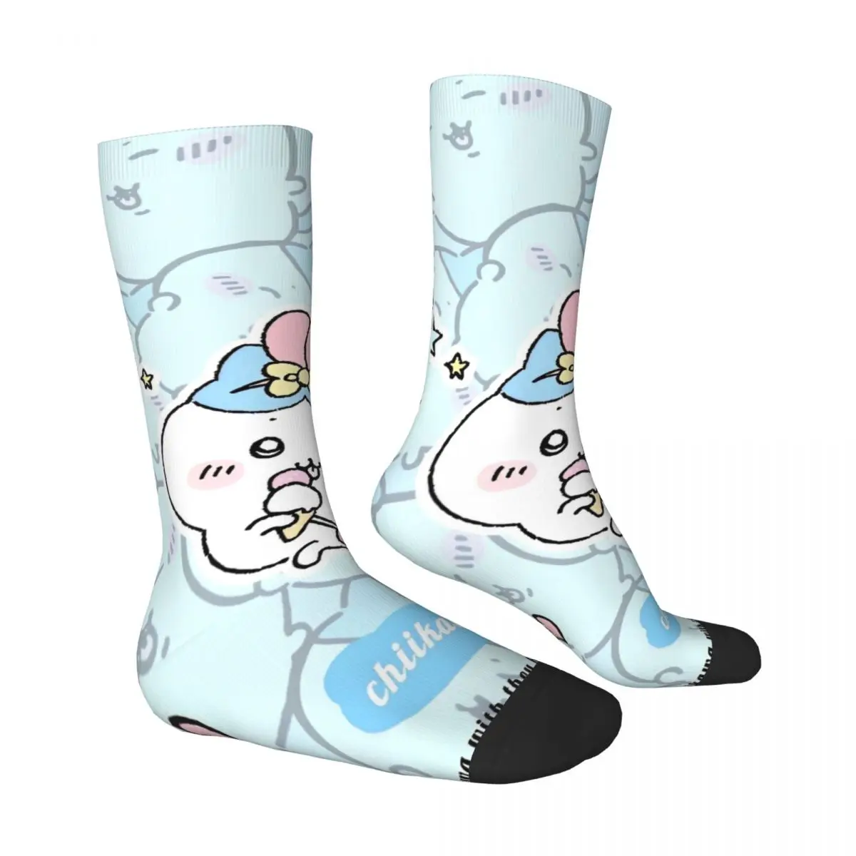 Calcetines bonitos de Chiikawa para hombre, medias suaves Kawaii, calcetines antibacterianos para correr, diseño deportivo, otoño