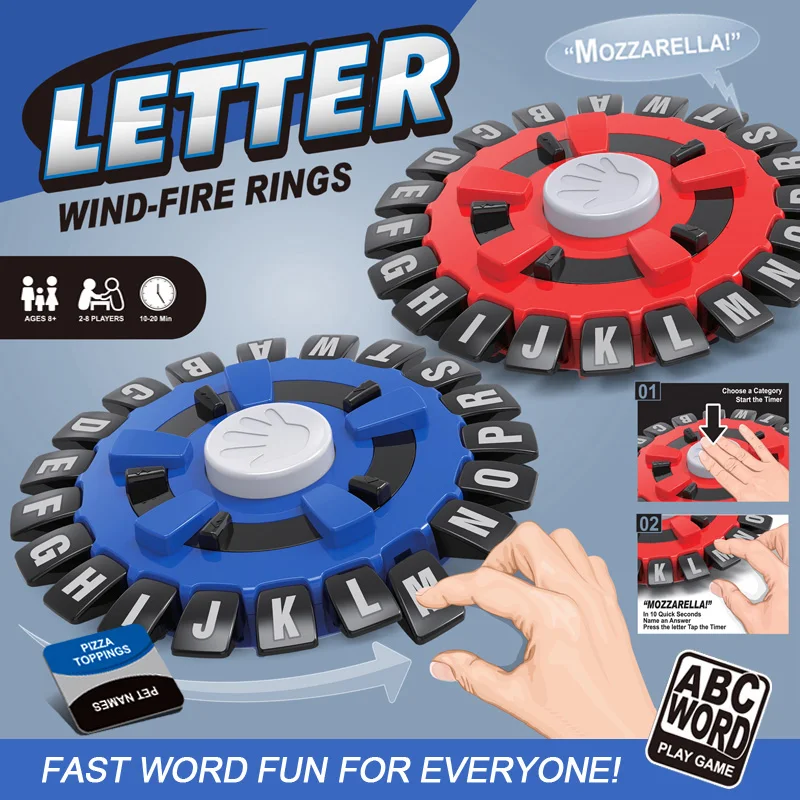 Word Game English Tapple New Basta Spanish Family Board Game Quick Thinking Letter Fast-Paced Pressing Puzzle Toy Christmas Gift