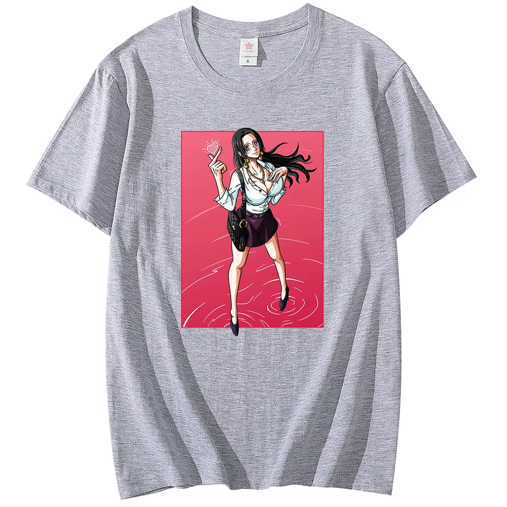 Anime ONE PIECE T-shirt Boa Hancock Printed T-shirt Leisure Sports Street Men's and Women's T-shirt