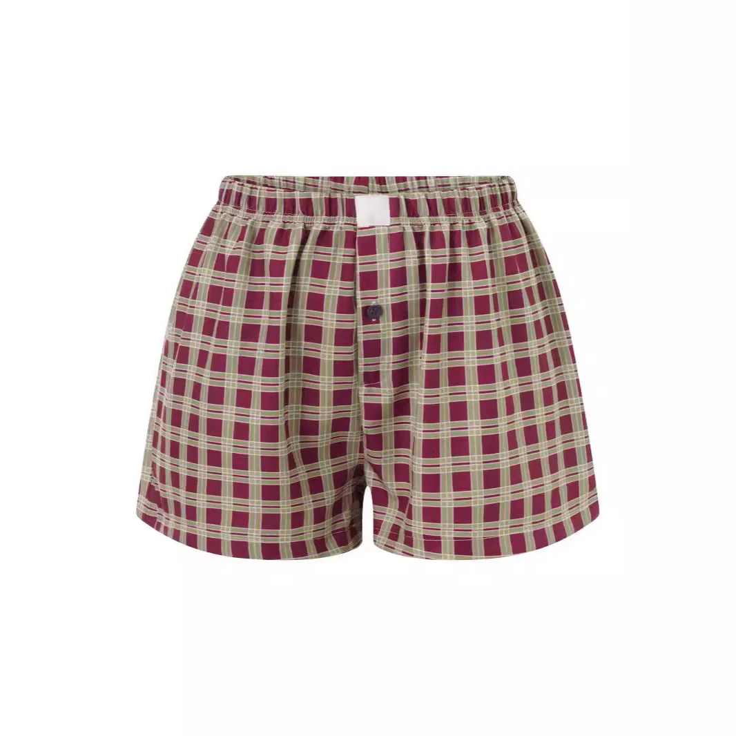 orts a Cuadros de Cintura Alta y Pierna Ancha para Mujer, Estilo Casual para el Trabajo, Tres Cuartos de Largo, Material 0...