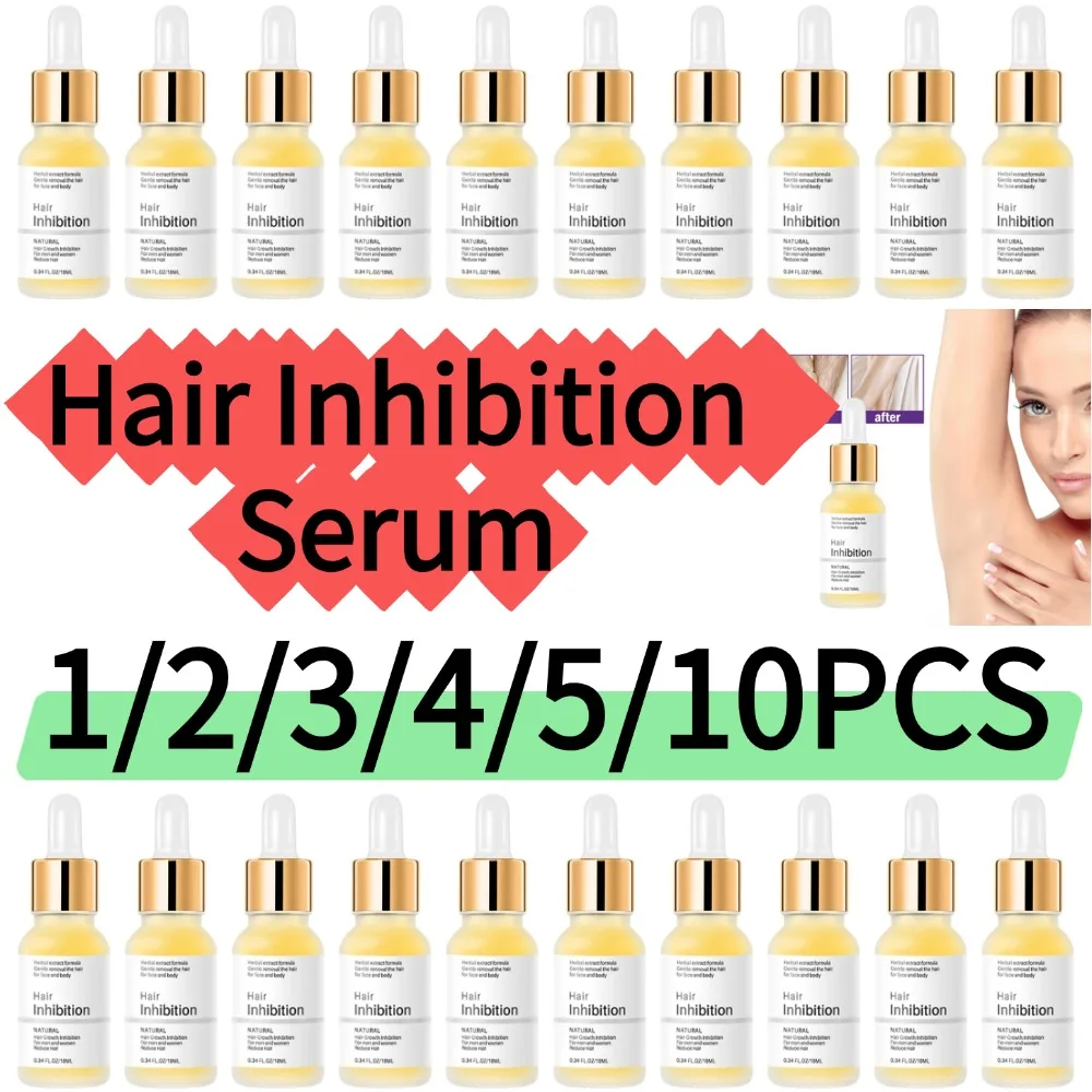 1-10PCS 10ml Hair Inhibition Serum Natural Painless Hair Removal Body Moisturizing Skin Care Beauty Cosmetics Non-irritating