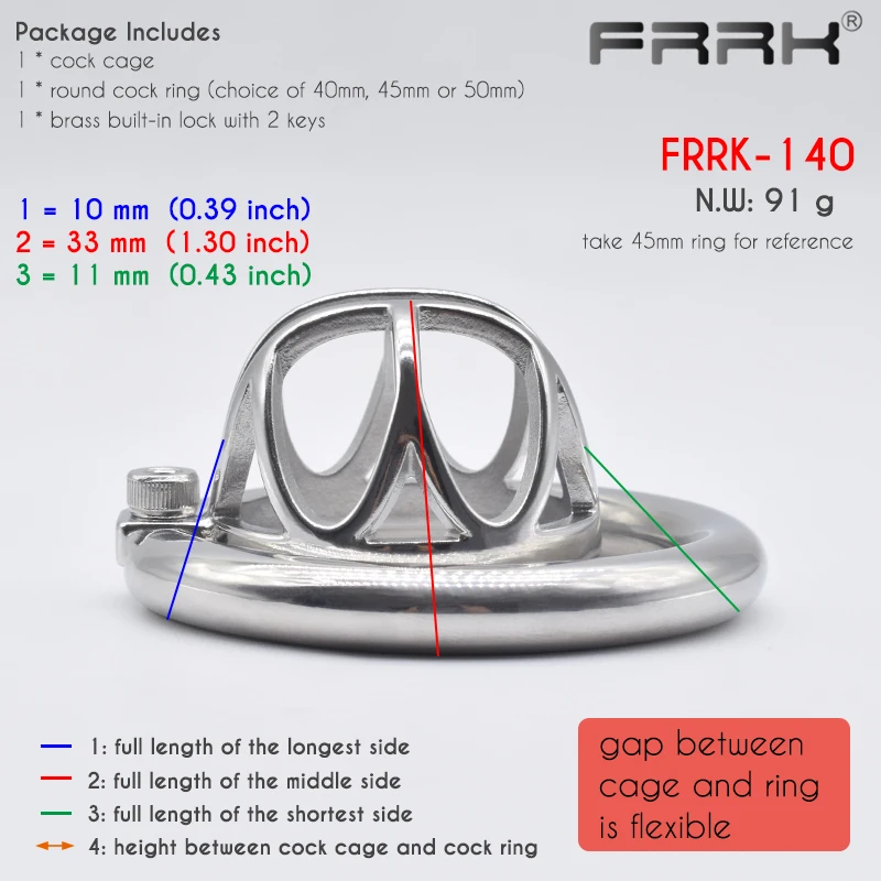 FRRK Small Male Chastity Cage for Men Stainless Steel Cock Lock Penis Rings BDSM Sex Toys Adults Games Products 성임용품 남성