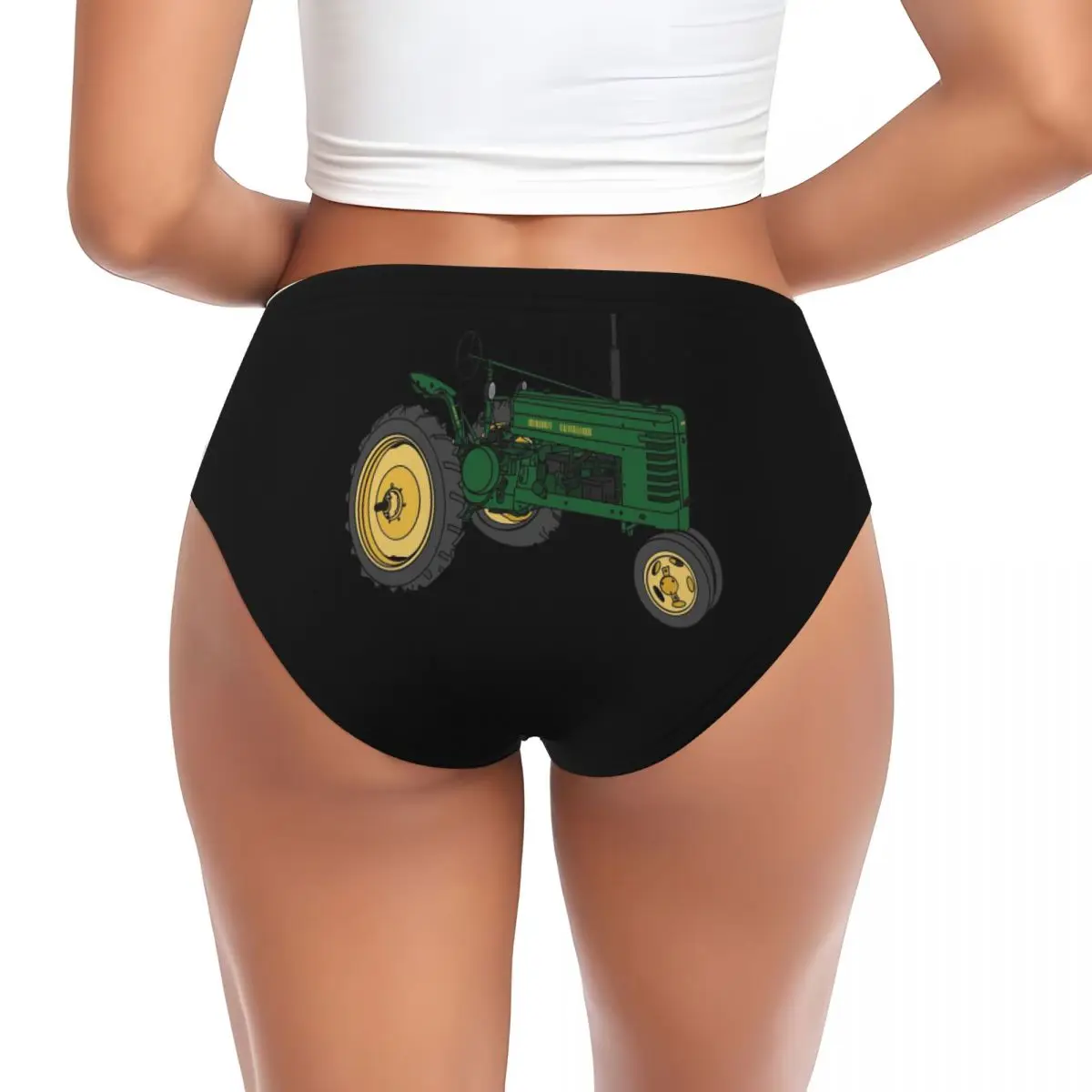 Custom John Deere Styled Tractor And Quot Panties Briefs Women's Comfort Briefs Underwear Breathable Female Underpants