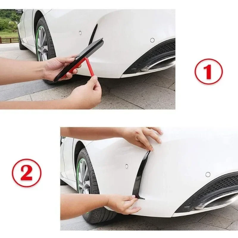 Car Rear Bumper Spoiler for Mercedes Benz C-Class W205 2015-2021 C200 C260 AMG05 Bright Black Carbon Fiber Air Outlet Tail Blade