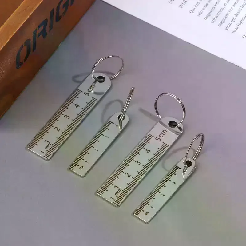Keychain Stainless Steel Ruler - Compact Measuring Tool for School and Office Essentials (Anti-lose Measure Rule)