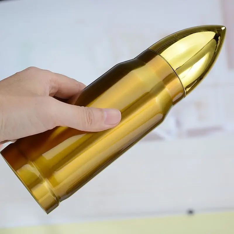 

Tactical Bullet Thermos Flask Military Aesthetic Vacuum Insulated Cup w/Leakproof Cap | Stainless Steel Water Bottle for Outdoor