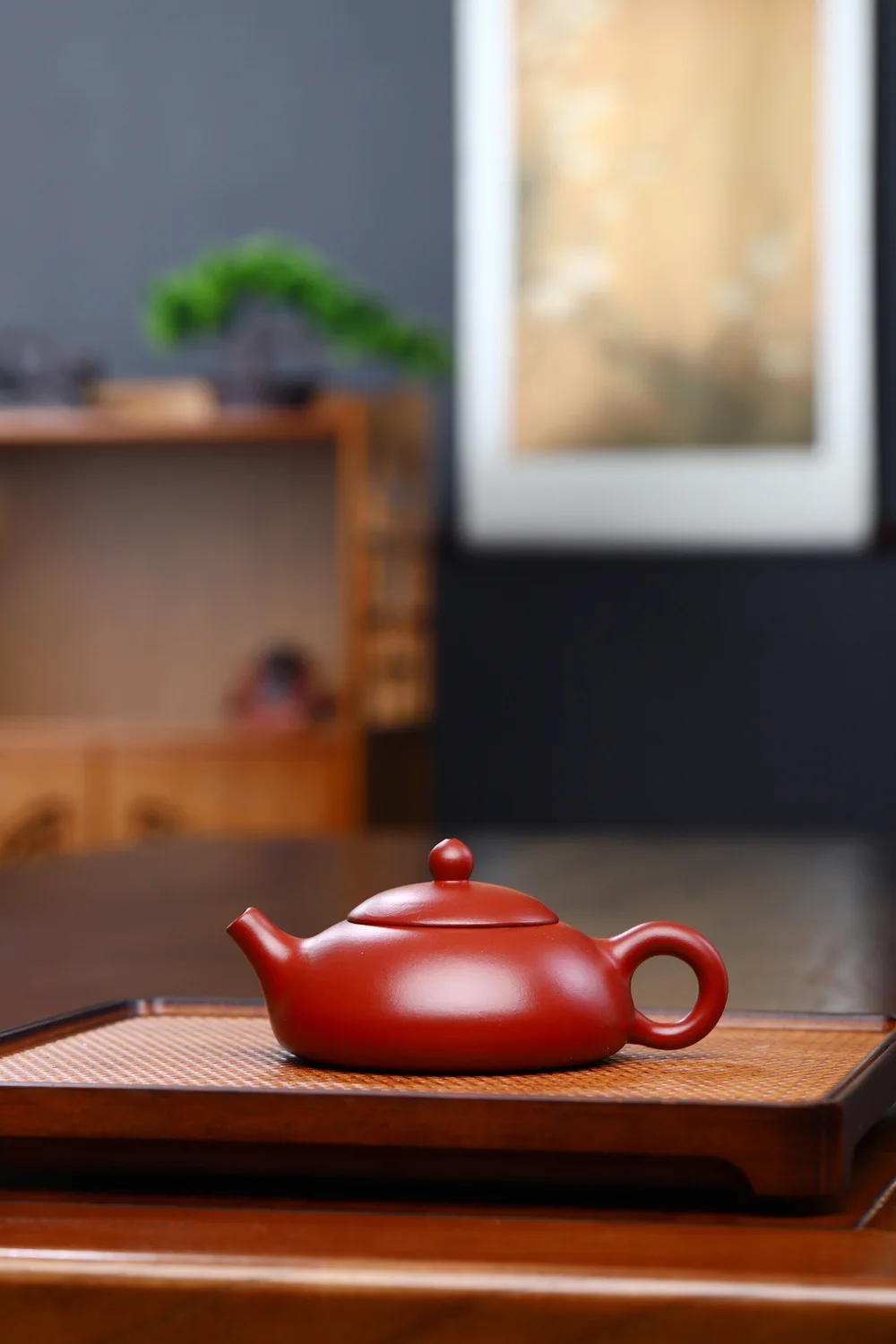 Yixing Dahongpao Clay Dongpiao Zisha Teapot with Ball Filter Hole, Engraved 