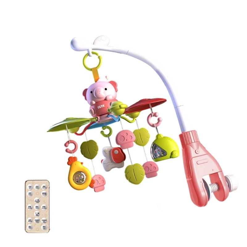 Roterende muziekdoos Wieg Mobiel hangend speelgoed voor baby Visuele auditieve stimulatie 15UB