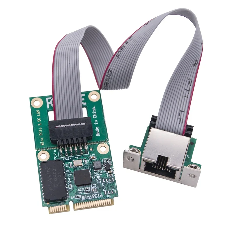 Mini PCIE a puerto COM RJ45, adaptador de red Ethernet Gigabit de 2,5G, Chip RTL8125BG, tarjeta LAN Mini PCI Express de 2,5G/1G para PC y Escritorio