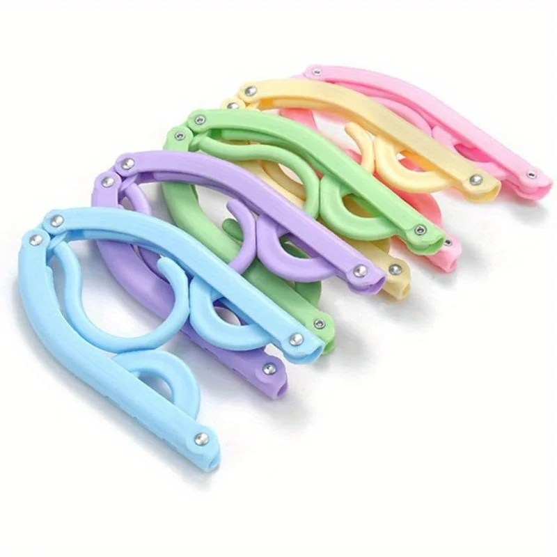 10Pcs Reise Faltbare Kleiderbügel Ultra Licht Kleiderbügel Licht Tragbare Nicht Slip Schrank Trocknen Rack Zufällige Farbe Platzsparend – Detail 11