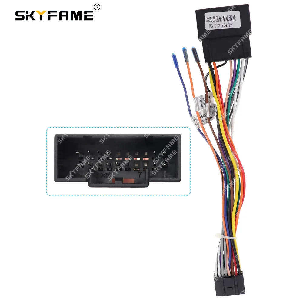 SKYFAME Car 16pin Wiring Harness Adapter Android Radio Power Cable For Buick Excelle