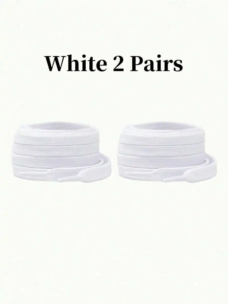 

2 пары белых плоских шнурков длиной 120 см для кроссовок, кед и кедов на шнуровке