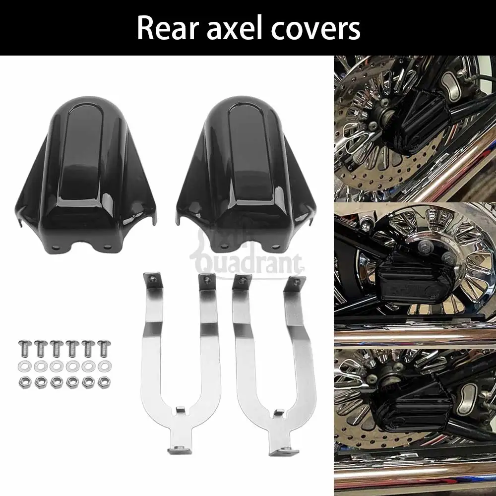 

Motorcycle Part Black 1 Pair of Rear Axel Covers and Necessary Mounting Hardwares ABS Fit For Harley 2008-Later Softail® models