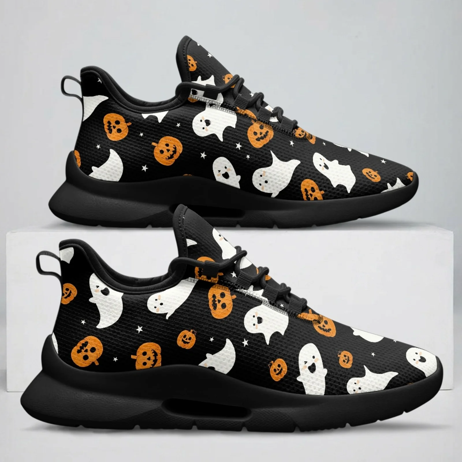 PENSTROLL Ghosts Low-Top Lace-Up Shoes Men's Low-Top Shoes for Unisex, Fashion Lightweight Men's Mesh Sneakers