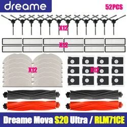 For Dreame Mova S20 Ultra / RLM71CE Spare Parts Main Side Brush Hepa Filter Mop Pad Dust Bag Accessories Consumables