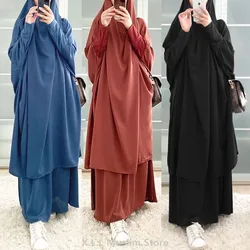 Vestido Hijab muçulmano para mulheres, oração islâmica, Long Abaya, vestido Ramadan, Abayas, conjuntos de saias, roupas de vestuário, 9 cores