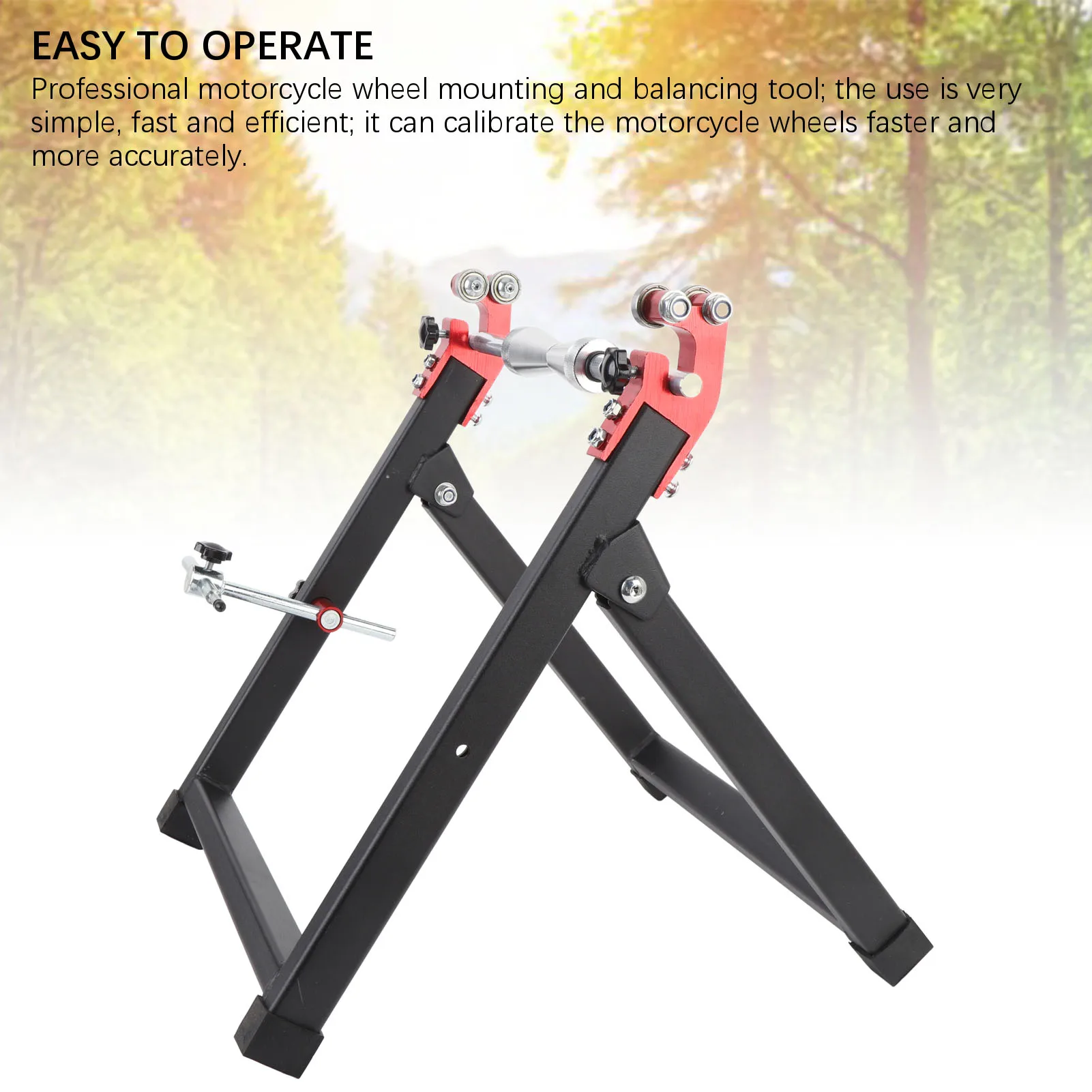 Motorcycle Wheel Balancer Stand Heavy Duty Steel Motorcycle Wheel Truing Stand Foldable High Stability for Sport Dirt Bikes