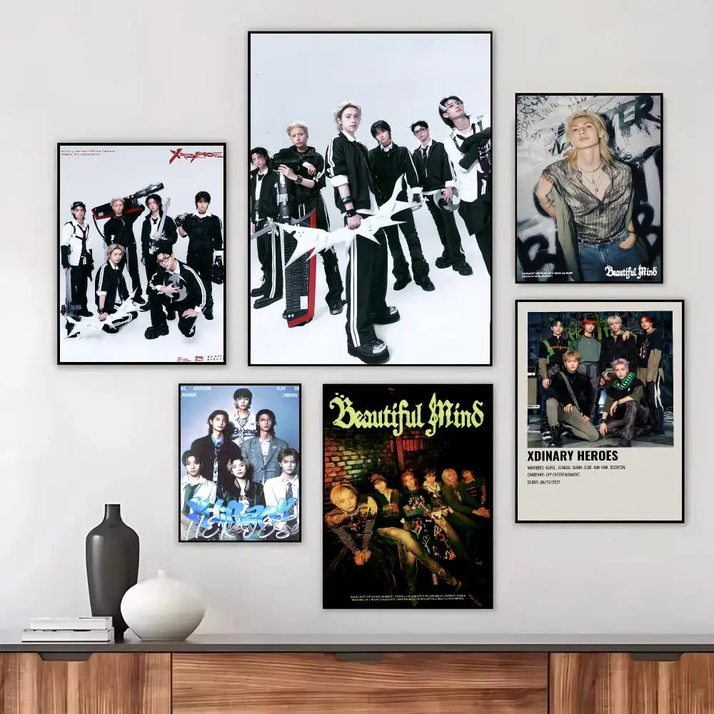 K-Kpop Band X-Xdinary Heroes Poster Wall Art Printed Decor Sticker Stylish Home Gift for Living Room Bedroom Corridor Cafe