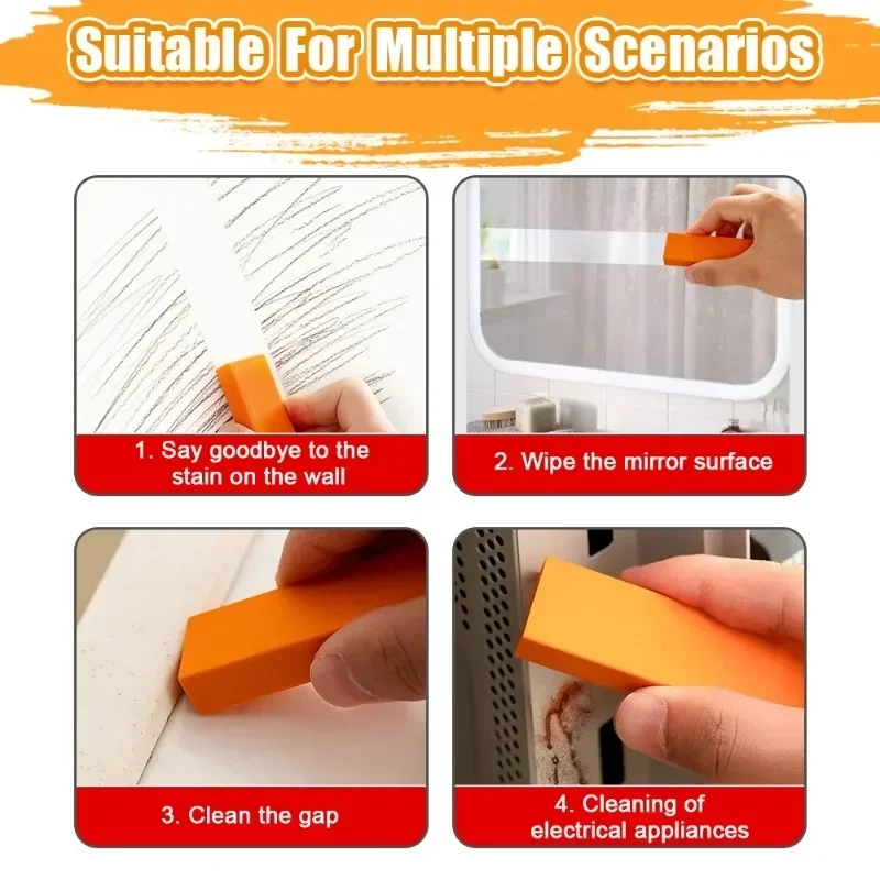 1/10pcs Easy Limescale Eraser Bathroom Glass Rust Remover Rubber Household Kitchen Cleaning Tools Kitchen Toilet Rust Brush