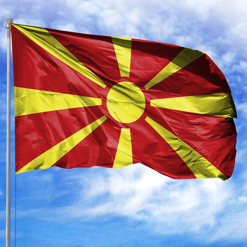 90x150cm  Macedonia Flag polyester double side printed Macedonia National banner for decoration