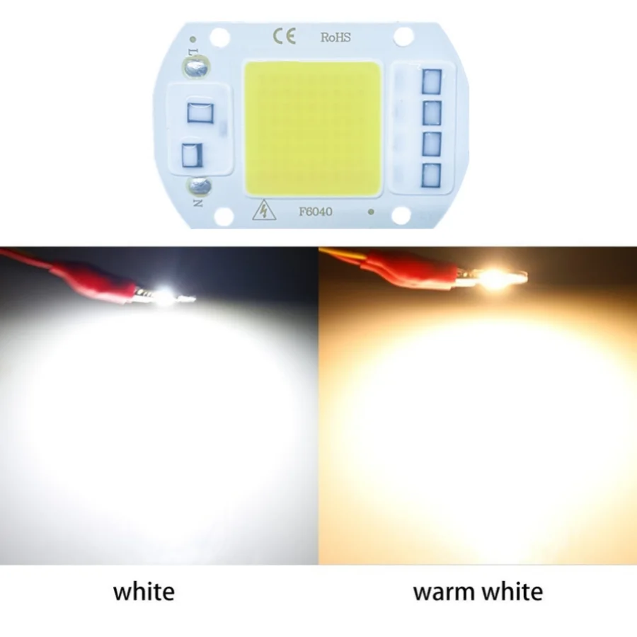 6 pces led cob lâmpada grânulo 20w 30 50 ac 220v 240v ip65 inteligente ic nenhuma necessidade motorista diy luz de inundação lâmpada led spotlight