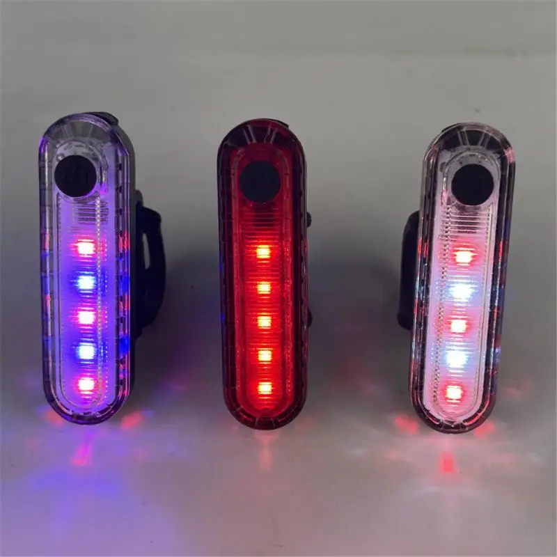 Bicycle Riding Tail Lights Red Blue Two-color USB LED Rechargeable Waterproof Taillights Outdoor Riding Safety Warning Lights