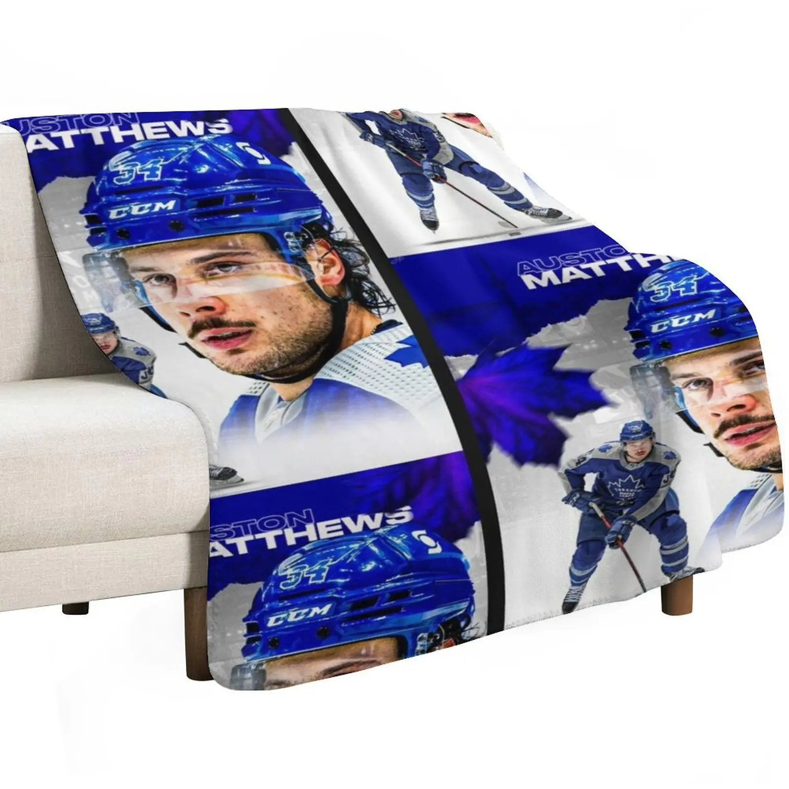 Auston Matthews Throw Blanket Hairys Soft Big Plaid Multi-Purpose Plush Baby Blankets