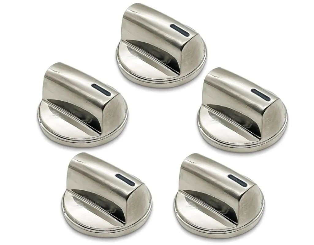 Gas Stove Control Knobs, Metal Burner Knob Replacement Parts for Gas Cooker, 5Pcs Set