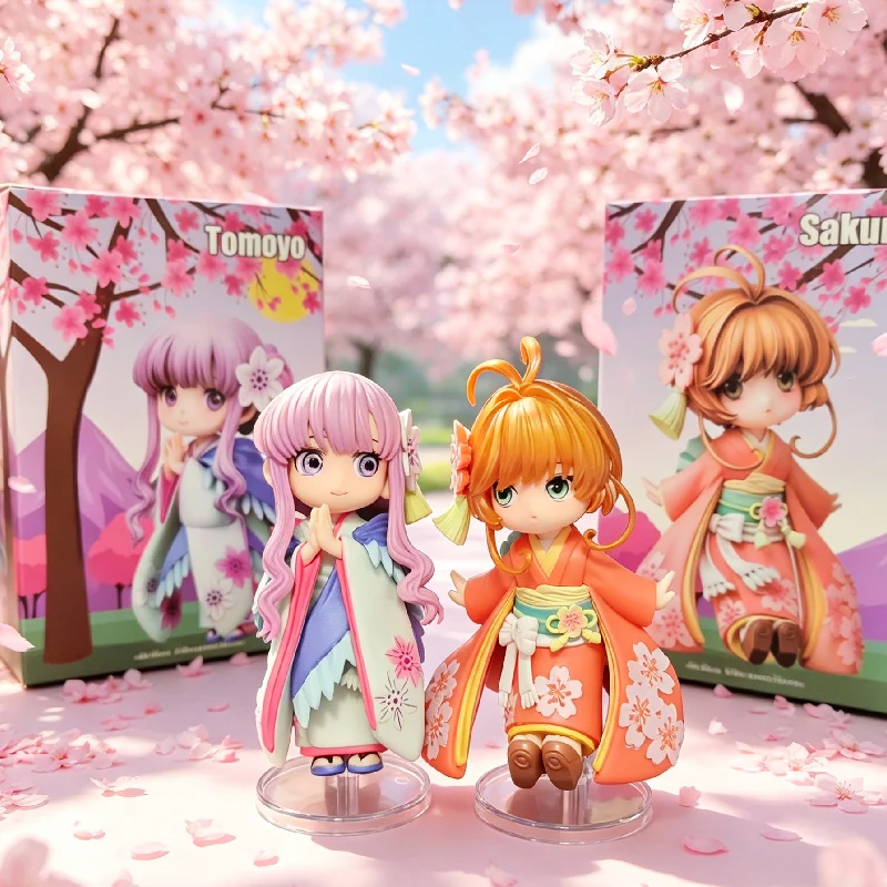 Anime Q-Version Cardcaptor Sakura Tomoyo Figuren Kimono GK Statue Sammlerstück Kawaii Figur Desktop-Deko für Anime-Liebhaber Geschenk