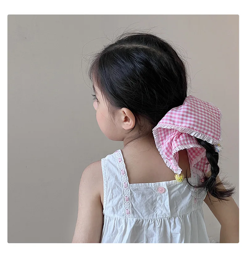 Neue Koreanische Premium Quadratische Haar-Scrunchies mit Hoher Elastizität, Schonende Haargummis für Babys, Kleinkinder und Kinder, Haaraccessoires – Detail 4