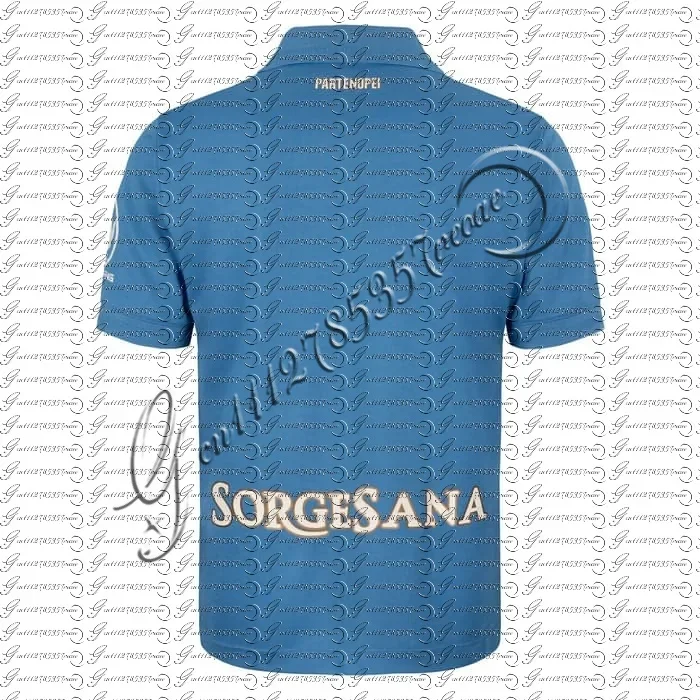 Napoli Partenopei Herren Retro Fußballtrikot SORGESANA Rücken-Print Vintage Fußballshirt Heim Auswärts Drittes Trikot 3-Farben Familien-Set – Detail 4