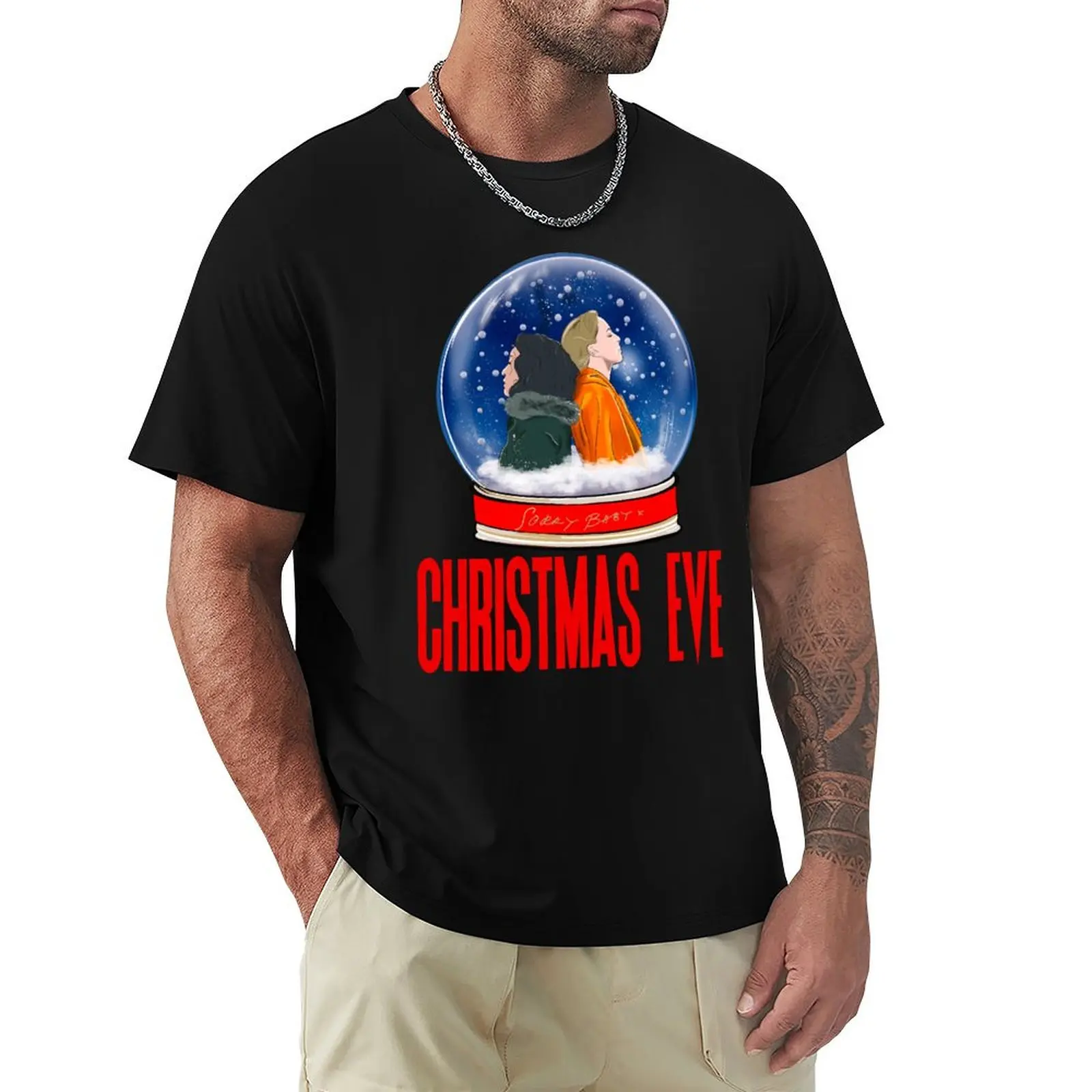 Merry Christmas Villaneve Klilling Eve and Villanelle Snow Globe T-Shirt oversizeds customizeds men t shirts high quality