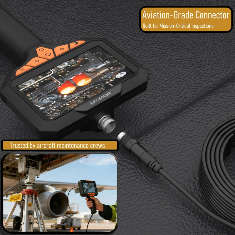 Endoscopio con pantalla de 4,3 pulgadas, cámara de 8mm, boroscopio Industrial de diseño dividido de 1-100m, cámara de inspección impermeable IP67 para tuberías de alcantarillado de coches