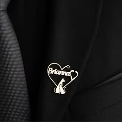 Customized Veterinary Label Brooch Name Letter Stainless Steel Material Brooch Exquisite Gift