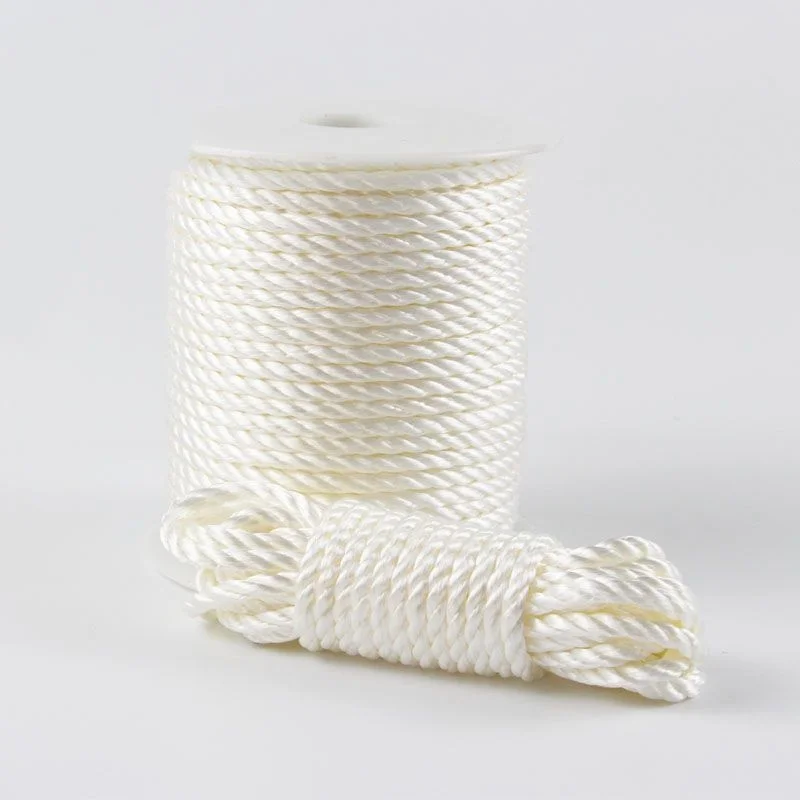 100m/roll Ultra high molecular weight polyethylene UHMWPEF rope 1mm/3mm/5mm/8mm Spiral twisted cords white