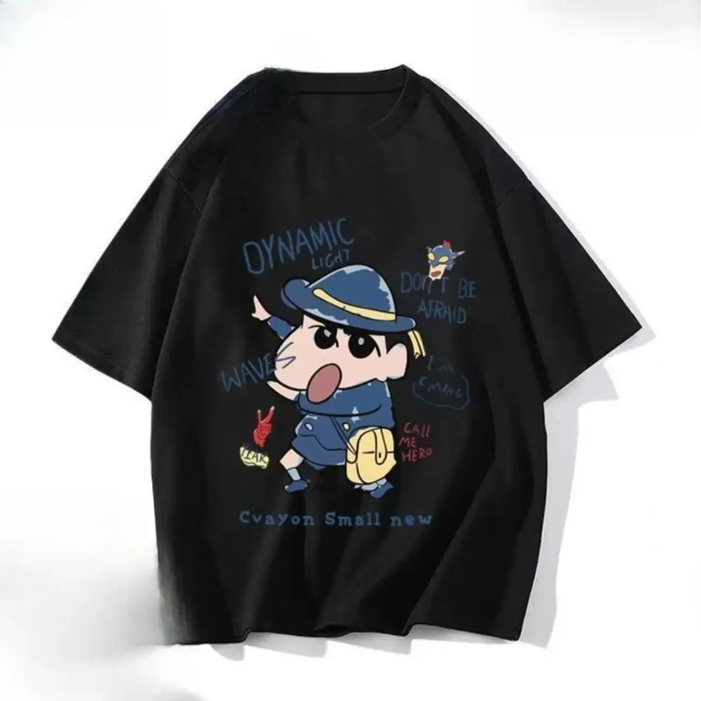Crayon Shin Chan Dynamic Light Print Casual T Shirt Cute Anime Short Sleeve Tee for Men Women
