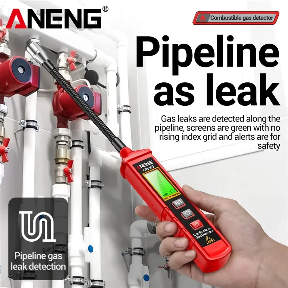ANENG GN803 Gas Leak Detector Handheld Methane Combustible Gas Testers Portable Gases Concentration Analyzer Meter Leakage Tools