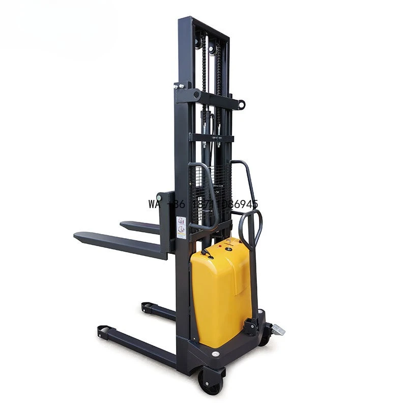 1.5T 1.6m 3.5m Semi Fully Electric Pallet Truck Self Loading Stacker Automatic Vertical Rotary Pallet Lifter Forklift