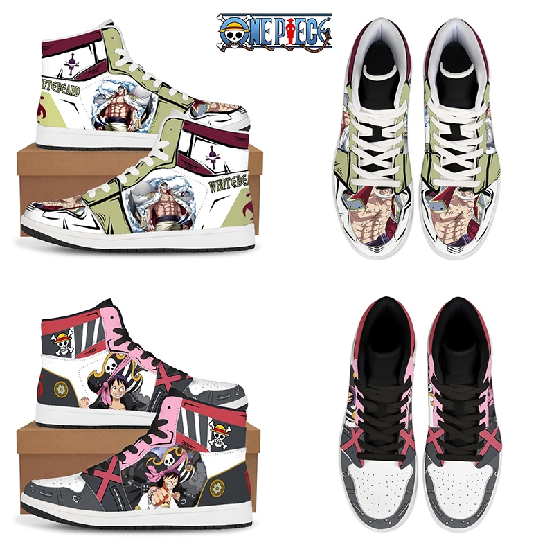 

One Piece Nika Luffy Customized Anime Sneakers Basketball Shoes Sneakers Men and Women High Top Casual Shoes Edward Newgate
