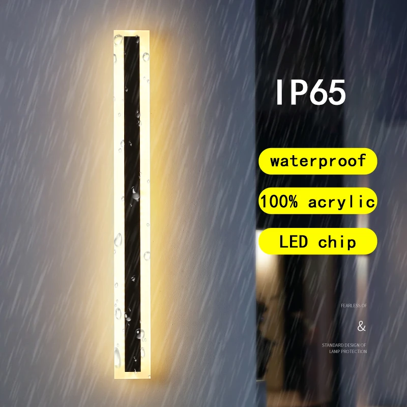 Waterproof Long Wall LED Outdoor IP65 Modern Style Garden Landscape Village Villa Balcony Lamp Power 85-265V Adjustable Light