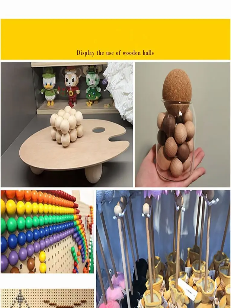 10/12/15/18/20- 90mm demi boules de bois perle couleur naturelle demi-rondes perles en bois manuel bricolage boule bijoux sculpture perles