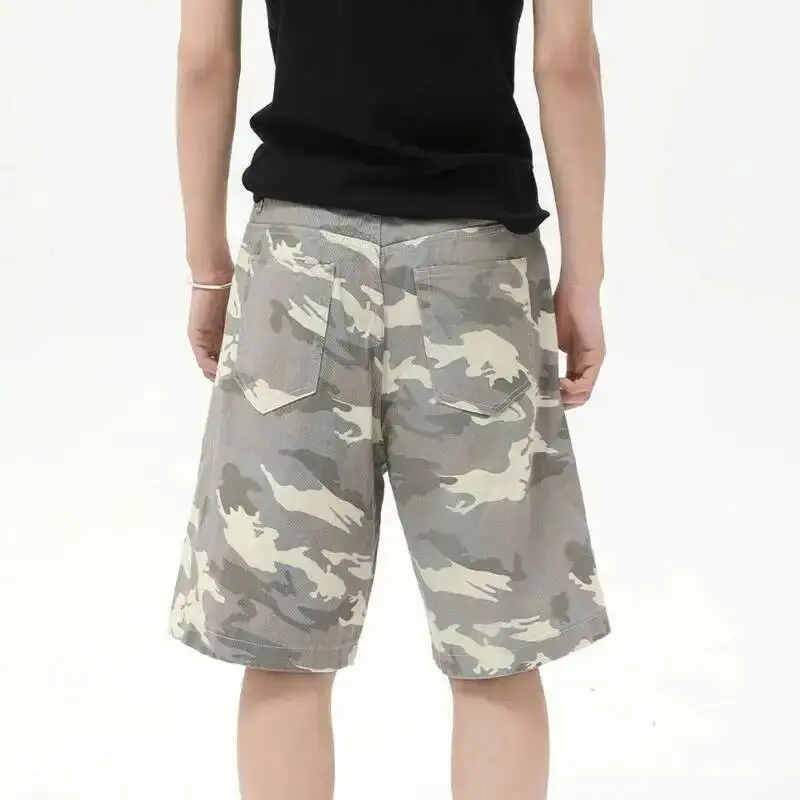 IEFB Men’s Wear American Style Camouflage Jorts Loose Wide Leg Casual Pants Versatile Washed Denim Shorts New Trendy 9A8588 3 IEFB Men's Wear American Style Camouflage Jorts Loose Wide Leg Casual Pants Versatile Washed Denim Shorts New Trendy 9A8588 3