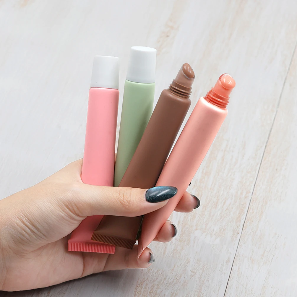 Brillant à lèvres 4 couleurs, marque privée, Logo personnalisé, hydratant, baume à lèvres, tuyau longue durée, paquet de maquillage, Tube rose