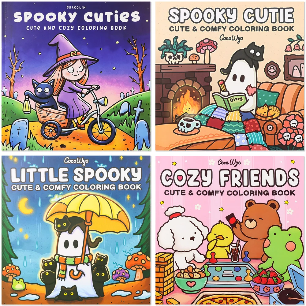 Libro para colorear de espectro de Halloween, libro para colorear Spooky Cutie para adultos y adolescentes con adorables creaturas espeluznantes, regalo de pintura