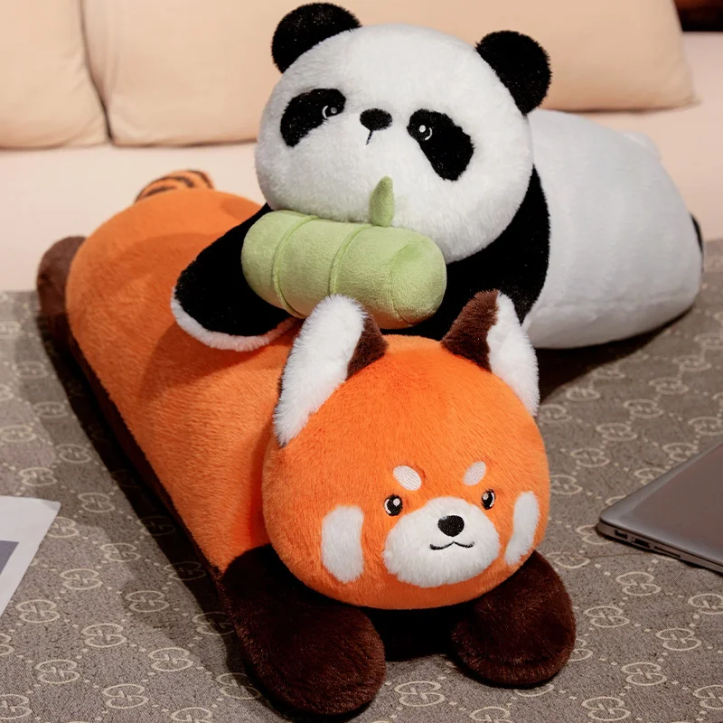 Kawaii Panda Red Panda หมอนยาวนุ่ม Soothing Huggable หมอนกลับหมอน Nice Sleeping Companion ตกแต่งห้องน่ารัก