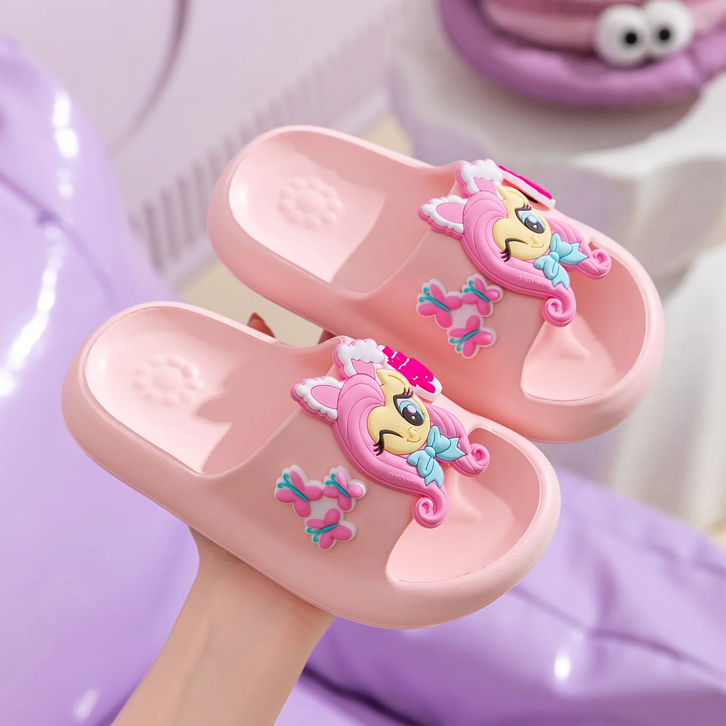 

Официальные лицензионные детские тапочки My Little Pony, домашние тапочки с мягкой подошвой, милые мультяшные тапочки для малышей