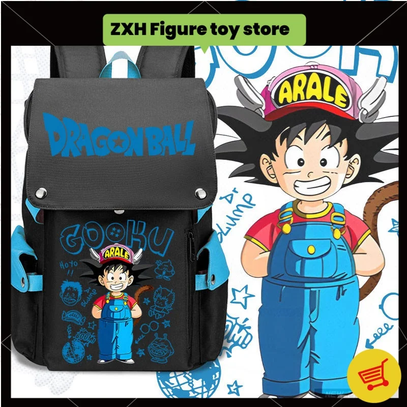 Dragon Ball Son Goku Arale Anime Figure Peripheral Collection Student Backpack Unisex Backpack Children's Day Gift For Friend