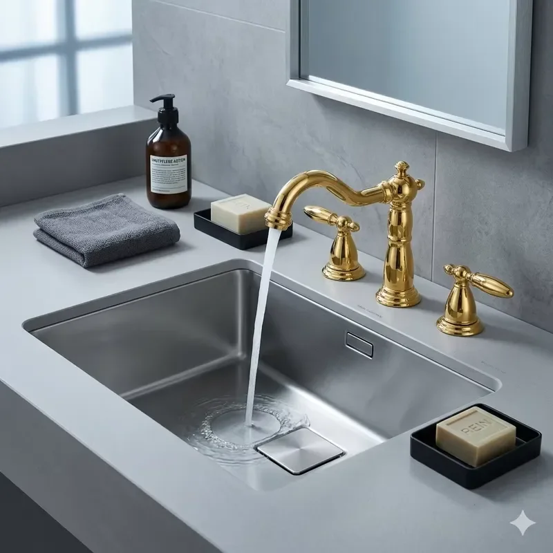 Antique Double Handle Deck Mount 3 Holes Touchless Sensor Basin Faucet Ceramic Valve Core Brass Bathroom Sink Mixer Living