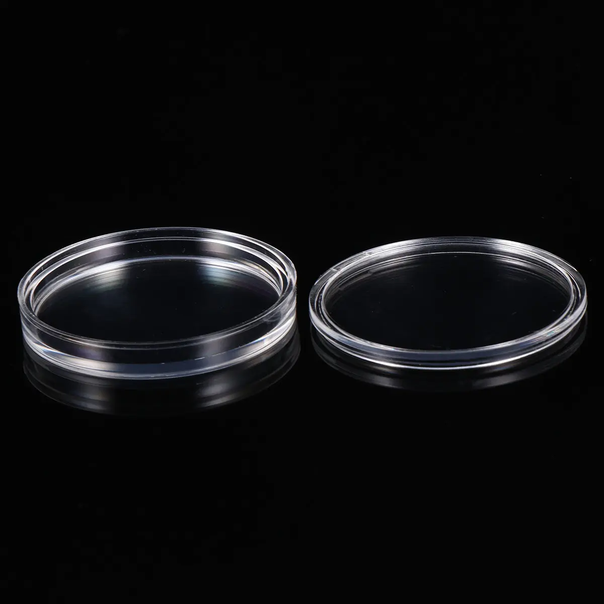 10Pcs Coin Collection Box Clear Round Plastic Case Lightweight Secure for Coins Protection from Dirt Damage Coin Box