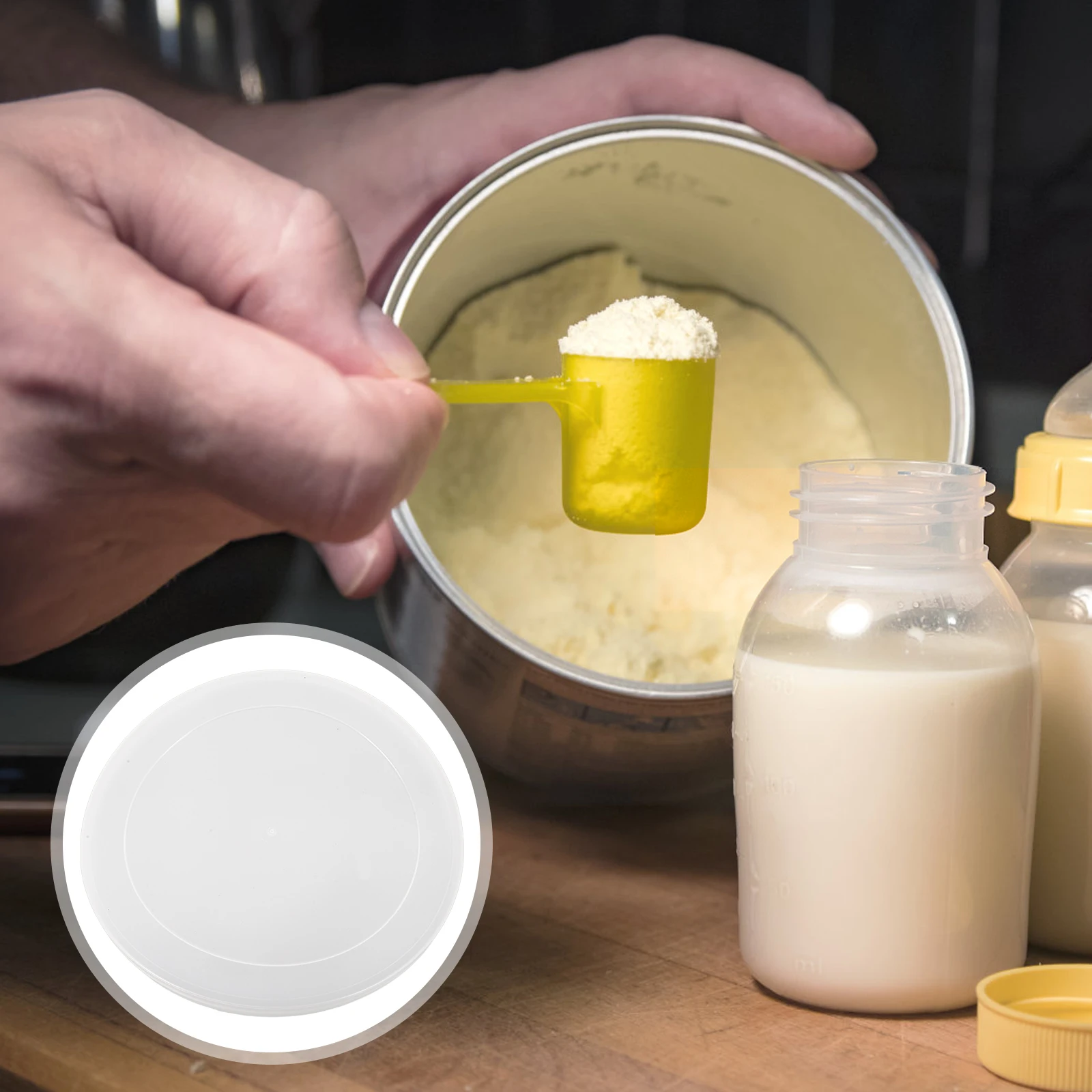 

4pcs Clear Plastic Can Lids Replacement Sealing Food Beverage Bowl Covers Leakproof Dustproof Storage Lids Wide Mouth Jar Tops